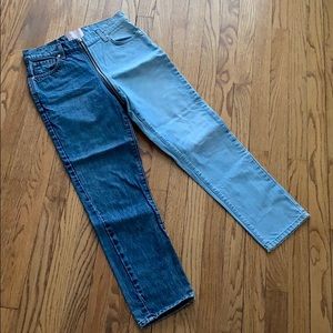 COPY - Two tone jeans with cute zipper